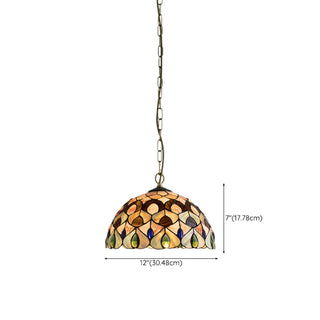 ZOWALA - Dome Shell Living Room Multi-Color Pendant Light Image - 28
