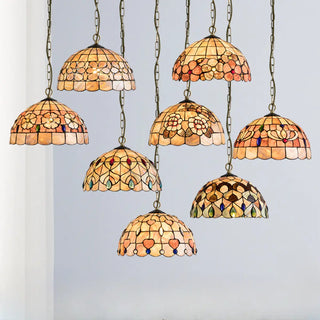 ZOWALA - Dome Shell Living Room Multi-Color Pendant Light Image - 4