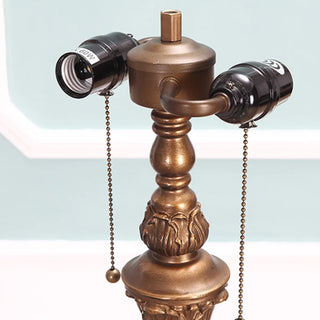 ZOWALA - Vintage Stained Glass Floral Dome Floor Lamp Image - 4