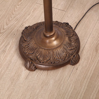 ZOWALA - Vintage Stained Glass Floral Dome Floor Lamp Image - 5