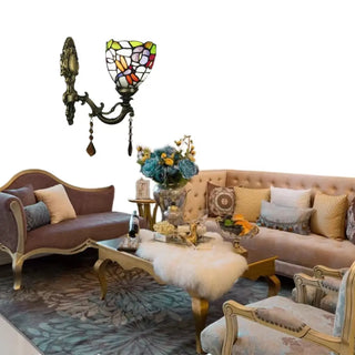 Tiffany Style Geometric Stained Glass Wall Light Zawala Image - 6