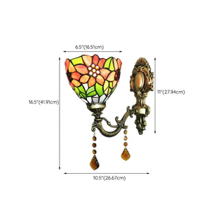 Tiffany Style Geometric Stained Glass Wall Light Zawala #size