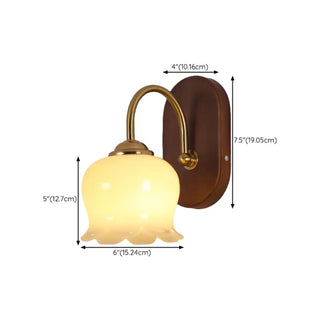 ZOWALA - Modern Glass Wood Indoor Wall Light #size
