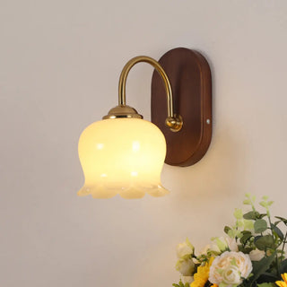 ZOWALA - Modern Glass Wood Indoor Wall Light Image - 2