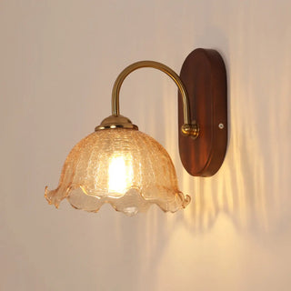 ZOWALA - Modern Glass Wood Indoor Wall Light Image - 4