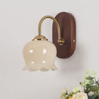 ZOWALA - Modern Glass Wood Indoor Wall Light Image - 7