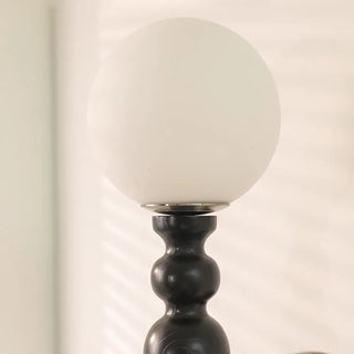 Vintage Globe Black Wood Wall Light with Pull Chain Zawala Image - 12