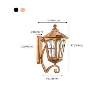 Vintage Weather-Resistant Outdoor Wall Lantern Light Zawala #size