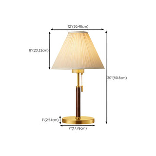 Elegant Gold Cone Table Lamp with Pull Chain Switch Zawala #size