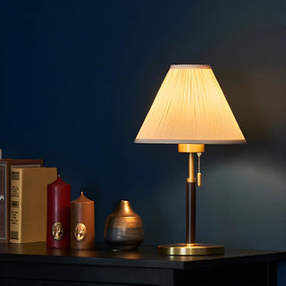 Elegant Gold Cone Table Lamp with Pull Chain Switch Zawala Image - 5