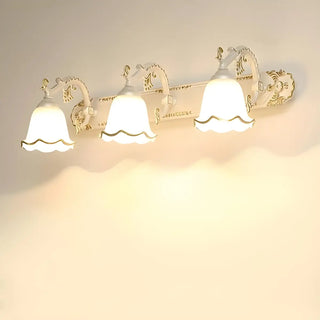 European Style Three-Light Floral White Vanity Light Zawala Image - 1