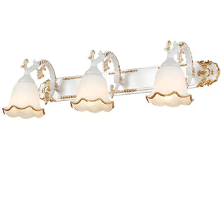 European Style Three-Light Floral White Vanity Light Zawala Image - 12