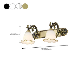 European Style Three-Light Floral White Vanity Light Zawala #size