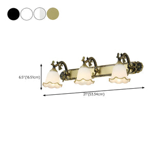 European Style Three-Light Floral White Vanity Light Zawala Image - 16