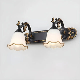 European Style Three-Light Floral White Vanity Light Zawala Image - 4