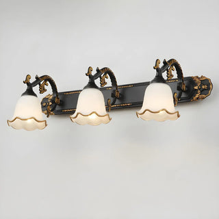 European Style Three-Light Floral White Vanity Light Zawala Image - 5