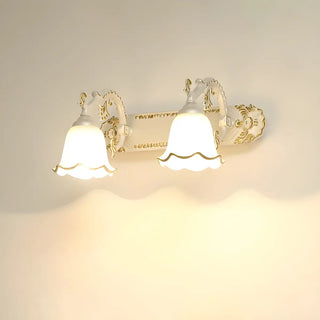 European Style Three-Light Floral White Vanity Light Zawala Image - 6