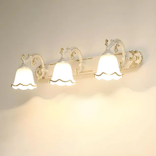 European Style Three-Light Floral White Vanity Light Zawala Image - 7