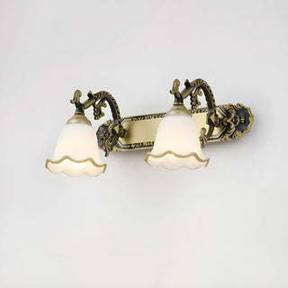 European Style Three-Light Floral White Vanity Light Zawala Image - 10
