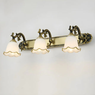 European Style Three-Light Floral White Vanity Light Zawala Image - 11