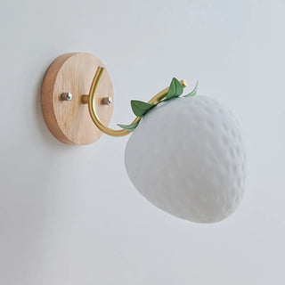 Beautiful Strawberry Shaped Wood Bedside Wall Sconce Zawala Image - 10