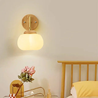 Beautiful Strawberry Shaped Wood Bedside Wall Sconce Zawala Image - 5