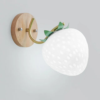 Beautiful Strawberry Shaped Wood Bedside Wall Sconce Zawala Image - 6