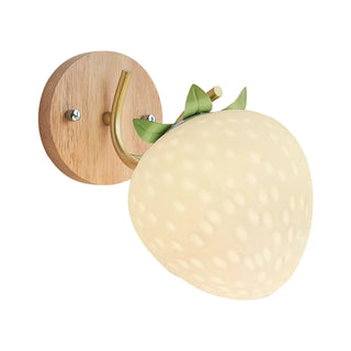 Beautiful Strawberry Shaped Wood Bedside Wall Sconce Zawala Image - 8
