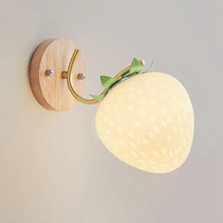 Beautiful Strawberry Shaped Wood Bedside Wall Sconce Zawala Image - 9