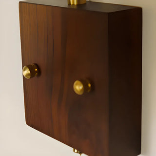 Amber Glass Walnut Wood Bell Pull String Wall Sconce Zawala Image - 10