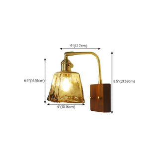Amber Glass Walnut Wood Bell Pull String Wall Sconce Zawala #size