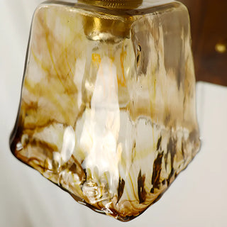 Amber Glass Walnut Wood Bell Pull String Wall Sconce Zawala Image - 8
