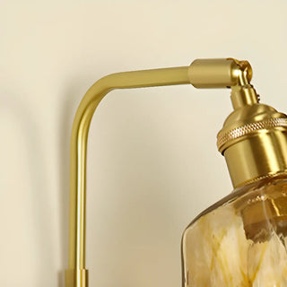 Amber Glass Walnut Wood Bell Pull String Wall Sconce Zawala Image - 9