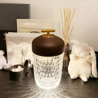 Creative Glass Cylindrical Cup-Shape Decor Table Lamp Zawala Image - 1