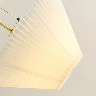 Pleated Shade Walnut Metal LED Modern Floor Lamp Zawala Image - 10