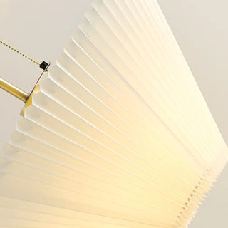 Pleated Shade Walnut Metal LED Modern Floor Lamp Zawala Image - 11