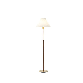 Pleated Shade Walnut Metal LED Modern Floor Lamp Zawala Image - 12