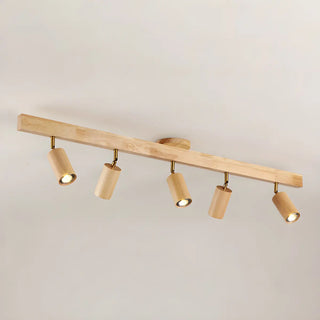 Wood Track Adjustable Semi-Flush Mount Lamp 5-Spotlight Zawala Image - 10