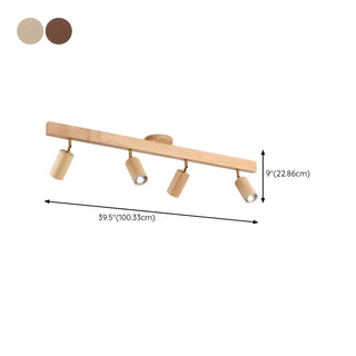 Wood Track Adjustable Semi-Flush Mount Lamp 5-Spotlight Zawala Image - 21