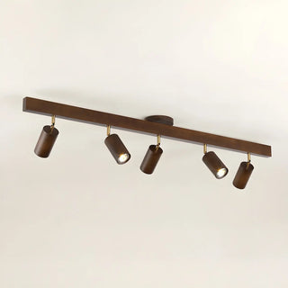 Wood Track Adjustable Semi-Flush Mount Lamp 5-Spotlight Zawala Image - 6