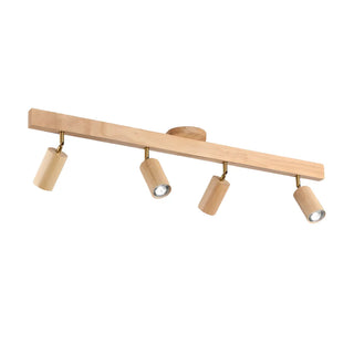 Wood Track Adjustable Semi-Flush Mount Lamp 5-Spotlight Zawala Image - 9