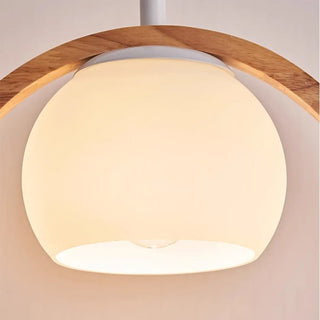 Modern Dining Room Walnut Circular Bird Pendant Light Zawala Image - 10