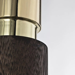 ZOWALA - Modern Walnut Solid Wood Bedroom Cylinder Pendant Light Image - 5
