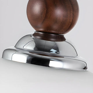 Walnut Wood Drum White Frosted Glass Wall Sconce Zawala Image - 7