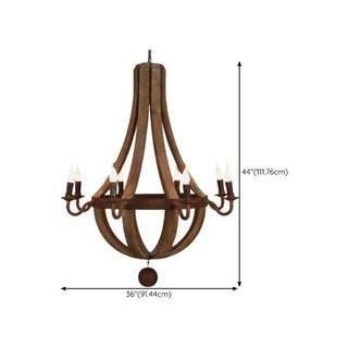 ZOWALA - Walnut Wood Candle Chain Empire Chandelier Image - 19