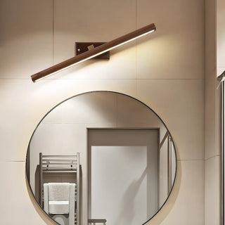 ZOWALA - Modern Wood Grain Tube LED Bathroom Vanity Light Image - 1