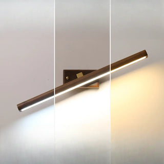 ZOWALA - Modern Wood Grain Tube LED Bathroom Vanity Light Image - 11