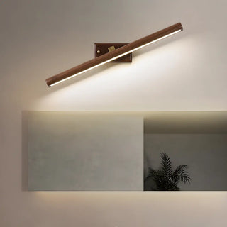 ZOWALA - Modern Wood Grain Tube LED Bathroom Vanity Light Image - 12