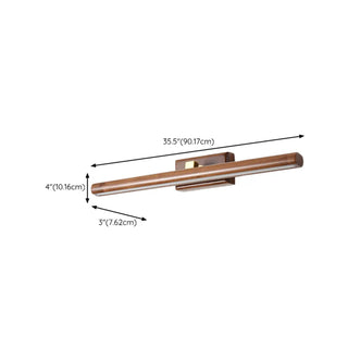 ZOWALA - Modern Wood Grain Tube LED Bathroom Vanity Light Image - 15