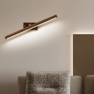 ZOWALA - Modern Wood Grain Tube LED Bathroom Vanity Light Image - 4